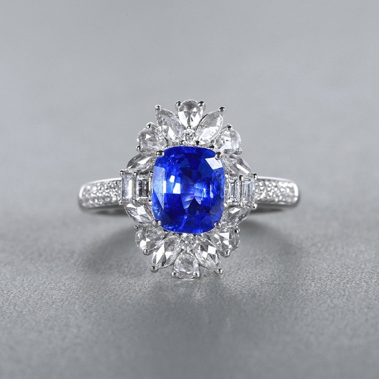 14k Gold 2.70 Ctw Natural Sapphire & Diamond & Cocktail Ring/pendant