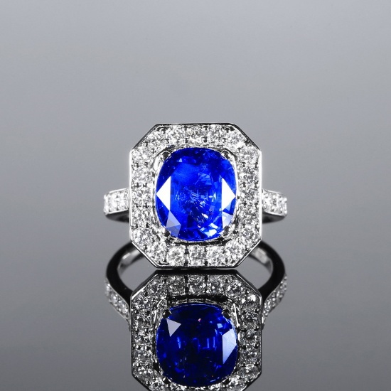 14k Gold 5.29 Ctw Natural Sapphire & Diamond Ring/pendant