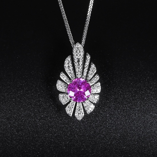 14k Gold 1.562 Ctw Natural Sapphire & Diamond Pendant