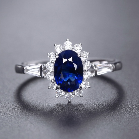 14k Gold 1.57 Ctw Natural Sapphire & Diamond & Cocktail Ring