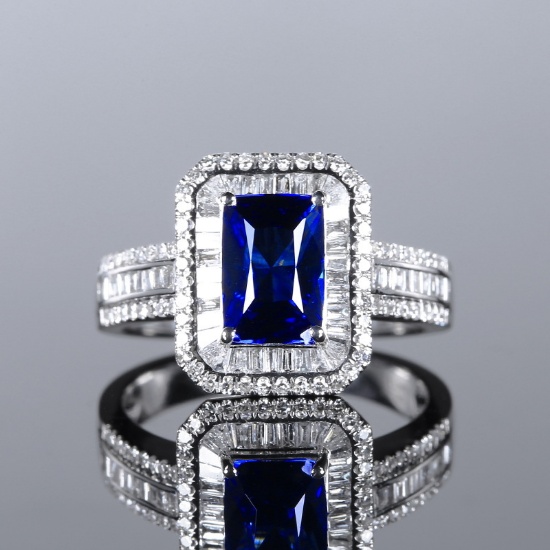 14k Gold 2.78 Ctw Natural Sapphire & Diamond & Cocktail Ring