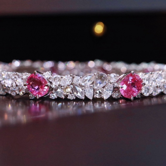 14k Gold 10.26 Ctw Natural Sapphire & Diamond Bracelet