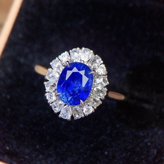 14k Gold 2.45 Ctw Natural Sapphire & Diamond Ring/pendant