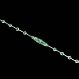 14k Gold 3.40 Ctw Vivid Green Natural Emerald & Diamond Bracelet