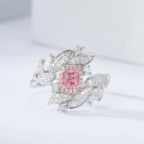 14k Gold 1.10 Ctw Natural Pink Diamond & Diamond & Cocktail Ring
