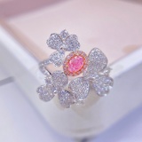 Gia Certified 14k Gold 1.28 Ctw Natural Pink Diamond & Diamond & Art Deco Ring