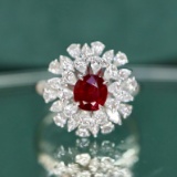 14k Gold 1.75 Ctw Natural Ruby & Diamond Ring