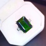 14k Gold 12.70 Ct Natural Tourmaline & Diamond Ring