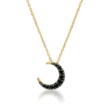 14k Gold 0.06 Ct Natural Black Diamond Necklace