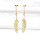 14k Gold 0.78 Ct Natural H Diamond Earrings