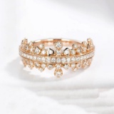14k Gold 0.58 Ct Natural H Diamond & Eternity Band Ring