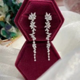 14k White Gold 1.34 Ct Natural H Diamond Earrings