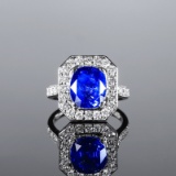 14k Gold 5.29 Ctw Natural Sapphire & Diamond Ring/pendant