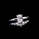 Gia Certified 14k Gold 0.50 Ct Natural F Vs2 Oval Diamond & Solitaire Ring