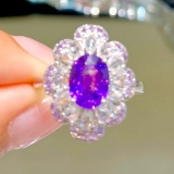 14k Gold 1.65 Ct Natural Sapphire & Sapphire Ring