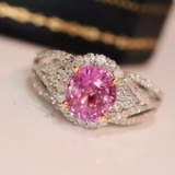 14k Gold 2.01 Ctw Natural Sapphire & Diamond & Cocktail Ring