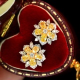 14k Gold 1.32 Ct Natural Color Diamond Earrings