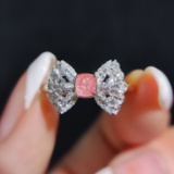14k Gold 0.60 Ctw Natural Pink Diamond & Diamond & Art Deco Ring