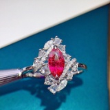 14k Gold 1.11 Ctw Natural Ruby & Diamond & Cocktail Ring