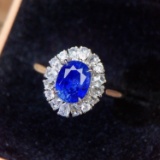 14k Gold 2.45 Ctw Natural Sapphire & Diamond Ring/pendant