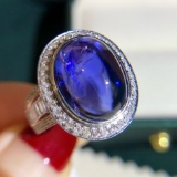 14k Gold 9.10 Ctw Natural Tanzanite & Diamond Ring