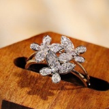 14k White Gold 0.60 Ct Natural H Diamond Ring