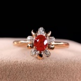 14k Rose Gold 0.41 Ctw Natural Ruby & Diamond Ring