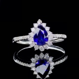 14k Rose Gold 1.29 Ctw Natural Sapphire & Diamond Ring