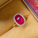 14k Rose Gold 4.12 Ctw Natural Tourmaline & Diamond Ring