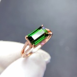 14k Yellow Gold 2.60 Ct Natural Tourmaline & Diamond Ring