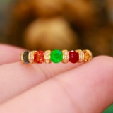 14k Rose Gold 0.35 Ctw Natural Emerald & Diamond Ring
