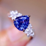 14k White Gold 2.50 Ctw Natural Sapphire & Diamond Ring