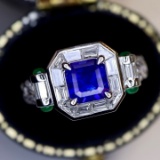 14k White Gold 2.35 Ctw Natural Sapphire & Diamond Ring