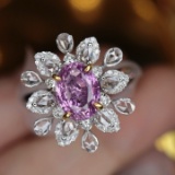 14k White Gold 2.59 Ctw Natural Sapphire & Sapphire & Cocktail Ring