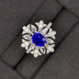 14k Gold 2.40 Ctw Natural Sapphire & Diamond Ring