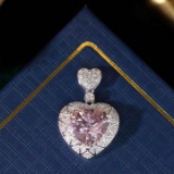14k Gold 2.41 Ctw Natural Morganite & Diamond Pendant