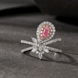 14k Gold 0.79 Ctw Natural Pink Diamond & Diamond Ring