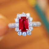 14k Gold 1.93 Ctw Natural Ruby & Diamond Ring