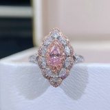 Gia Certified 14k Gold 0.91 Ctw Natural Pink Diamond & Diamond Ring