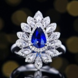14k Gold 2.03 Ctw Natural Sapphire & Diamond Ring/pendant