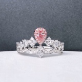14k Gold 0.14 Ct Argyle Pink Diamond & Diamond Ring