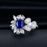 14k Gold 1.93 Ctw Natural Sapphire & Diamond Ring