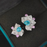 14k Gold 2.94 Ctw Natural Paraiba Tourmaline & Diamond Ring