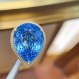 14k Gold 25.5 Ct Natural Topaz & Diamond Ring