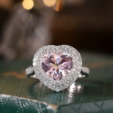 14k Gold 2.9 Ctw Natural Morganite & Diamond Ring