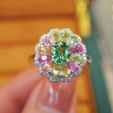 14k Gold 1.14 Ctw Natural Sapphire & Diamond Ring