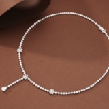 14k Gold 3.93 Ctw Natural H Diamond Necklace