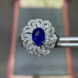 14k Gold 1.31 Ctw Natural Sapphire & Diamond Ring