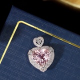 14k Gold 2.48 Ctw Natural Morganite & Diamond Pendant