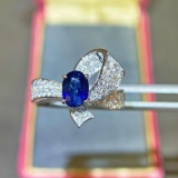 14k Gold 1.72 Ctw Natural Sapphire & Diamond Ring